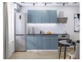 Кухонный гарнитур Фьюжн-10 Silky Blue, Белый 160 см, столешница Мрамор черный