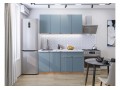 Кухонный гарнитур Фьюжн-10 Silky Blue, Дуб Вотан 160 см, столешница Гранит белый