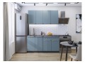 Кухонный гарнитур Фьюжн-10 Silky Blue, Graphite 160 см, столешница Мрамор серый