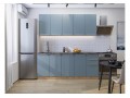 Кухонный гарнитур Фьюжн-11 Silky Blue, Дуб Вотан 200 см, столешница Черный детройт
