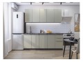 Кухонный гарнитур Фьюжн-11 Silky Grey, Graphite 200 см, столешница Черный детройт