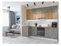 Кухонный гарнитур Флэт-04 Wotan Oak 2S/Temple Stone 2S, Белый 100/250 см, столешница Дуб натуральный
