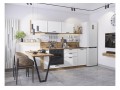 Кухонный гарнитур Фрейм-01 White Silk, Дуб Вотан 230 см, столешница Дуб натуральный