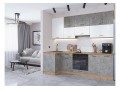 Кухонный гарнитур Флэт-04 White In 2S/Temple Stone 2S, Дуб Вотан 100/250 см, столешница Дуб натуральный
