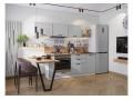 Кухонный гарнитур Фрейм-01 Grey Silk, Белый 230 см, столешница Дуб натуральный