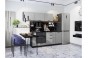 Кухонный гарнитур Фрейм-01 Grey Silk, Graphite 230 см, столешница Черный детройт