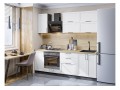 Кухонный гарнитур Сканди-01 White Silkwood, Graphite 220 см, столешница Редондо
