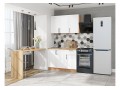 Кухонный гарнитур Сканди-05 White Silkwood, Дуб Вотан 120 см, столешница Дуб сонома