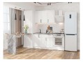 Кухонный гарнитур Сканди-05 White Silkwood, Белый 120 см, столешница Снежный мрамор