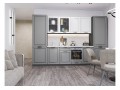 Кухонный гарнитур Ницца Royal-01 Blanco/Magnum, Graphite 315 см, столешница Пирит светлый