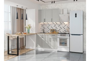 Кухонный гарнитур Сканди-05 Grey Silkwood, Белый 120 см, столешница Дуб сонома