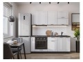 Кухонный гарнитур Дублин-01 Special White, Graphite 190 см, столешница Мрамор черный