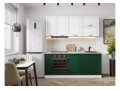 Кухонный гарнитур Дублин-01 Special White/Special Green, Белый 190 см, столешница Пирит светлый