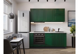 Кухонный гарнитур Дублин-01 Special Green, Graphite 190 см, столешница Антарес