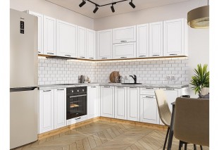 Кухонный гарнитур Дублин-02 Special White, Дуб Вотан 220/240 см, столешница Снежный мрамор