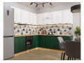 Кухонный гарнитур Дублин-02 Special White/Special Green, Дуб Вотан 220/240 см, столешница Дуб натуральный