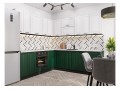 Кухонный гарнитур Дублин-02 Special White/Special Green, Graphite 220/240 см, столешница Антарес