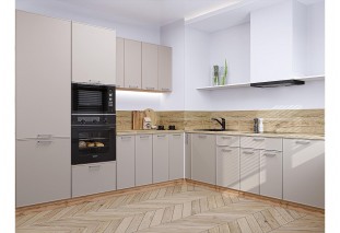 Кухонный гарнитур Квадро-02 Кашемир, Дуб Вотан 240/215 см, столешница Редондо