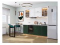 Кухонный гарнитур Дублин-03 Special White/Special Green, Дуб Вотан 195 см, столешница Антарес
