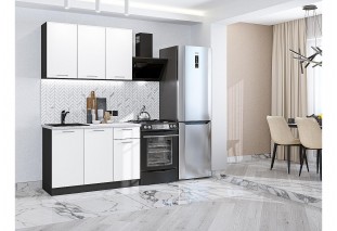 Кухонный гарнитур Квадро-03 Белый, Graphite 120 см, столешница Антарес