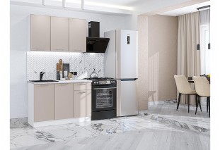 Кухонный гарнитур Квадро-03 Кашемир, Белый 120 см, столешница Антарес