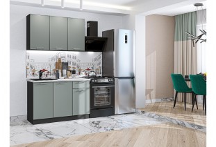 Кухонный гарнитур Квадро-03 Аквамарин, Graphite 120 см, столешница Антарес