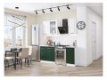 Кухонный гарнитур Дублин-04 Special White/Special Green, Белый 130 см, столешница Антарес