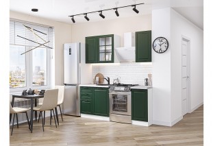 Кухонный гарнитур Дублин-04 Special Green, Белый 130 см, столешница Антарес