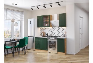 Кухонный гарнитур Дублин-04 Special Green, Дуб Вотан 130 см, столешница Антарес