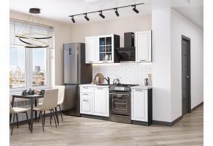 Кухонный гарнитур Дублин-04 Special White, Graphite 130 см, столешница Антарес