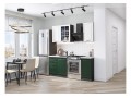 Кухонный гарнитур Дублин-04 Special White/Special Green, Graphite 130 см, столешница Антарес
