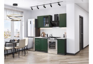 Кухонный гарнитур Дублин-04 Special Green, Graphite 130 см, столешница Антарес
