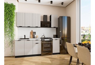 Кухонный гарнитур Евро Лайн-06 Агат, Graphite 160 см, столешница Антарес
