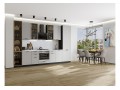 Кухонный гарнитур Фрейм-06 Grey Silk, Graphite 340 см, столешница Пирит светлый