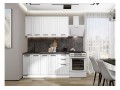Кухонный гарнитур Нео-01 White Silk, Белый 160 см, столешница Мрамор серый