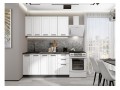 Кухонный гарнитур Нео-01 White Silk, Graphite 160 см, столешница Черный детройт
