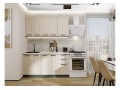 Кухонный гарнитур Нео-01 Cream Silk, Graphite 160 см, столешница Мрамор альпийский