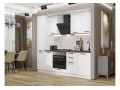 Кухонный гарнитур Нео-02 White Silk, Белый 230 см, столешница Дуб табак