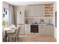 Кухонный гарнитур Фрейм-02 Clay Silk, Дуб Вотан 220 см, столешница Кварцит Бьянко