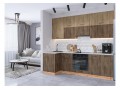 Кухонный гарнитур Флэт-04 Natural Casella Oak 2S/Brown Casella Oak 2S, Дуб Вотан 100/250 см, столешница Антарес