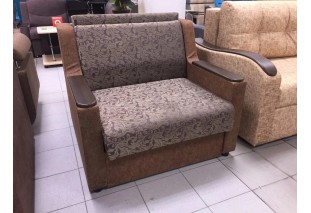 Кресло-кровать ГРАНД 2 0,8 Коричневый орнамент (листочки)