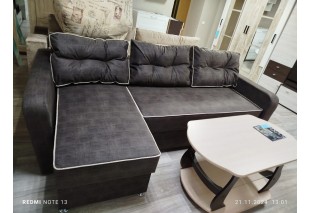 Диван угловой БОСТОН Микровелюр коричневый