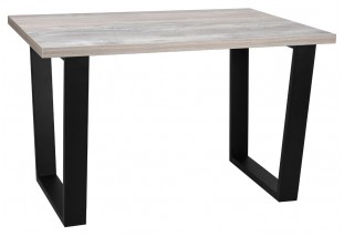 Стол обеденный ЛОФТ 180х80 см черный муар, Бетон Пайн