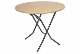 Стол складной круглый 90х90х75 черный корпус, бук