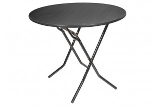 Стол складной круглый 90х90х75 черный корпус, венге