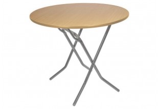 Стол складной круглый 90х90х75 серый кристалл корпус, бук