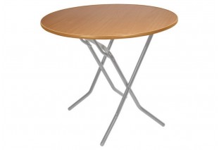 Стол складной круглый 90х90х75 серый кристалл корпус, вишня