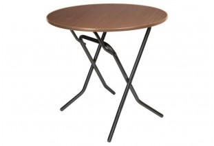 Стол складной круглый 80х80х75 черный корпус, орех