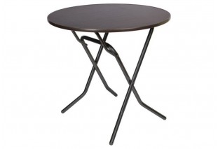 Стол складной круглый 80х80х75 черный корпус, венге