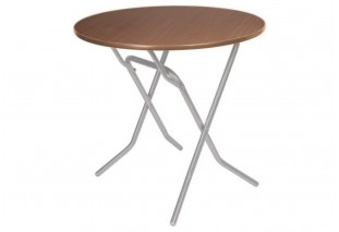 Стол складной круглый 80х80х75 серый кристалл корпус, орех